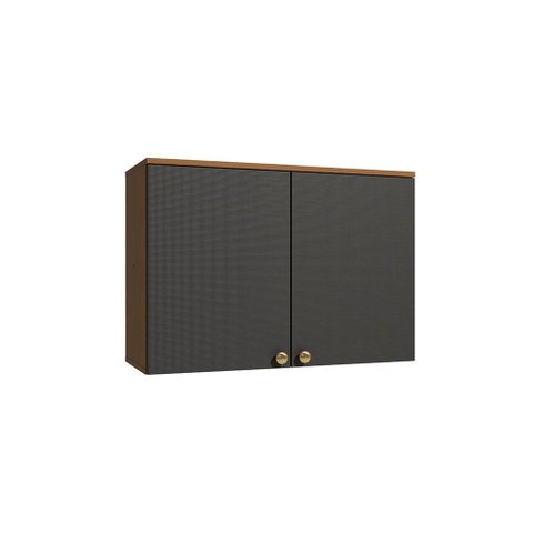 Armário Aéreo 2 Portas 80cm Elar Kappesberg Canela/preto