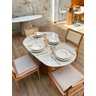 Mesa de Jantar Cone Orgânica Beca 120x80cm Madeira Freijó e Offwhite - 6