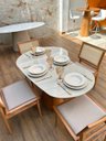 Ver imagem 6 de Mesa de Jantar Cone Orgânica Beca 120x80cm Madeira Freijó e Offwhite