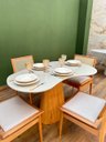 Ver imagem 2 de Mesa de Jantar Cone Orgânica Beca 120x80cm Madeira Freijó e Offwhite