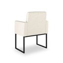 Ver imagem 3 de Poltrona Moderna Linho Bege 3 Cores- Base Ferro Preta - Bege