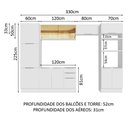 Ver imagem 4 de Armário de Cozinha Completa 330cm Branco Stella Madesa 07