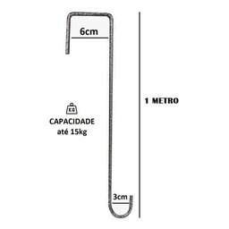 Gancho Caibro 1 Metro para Pendurar Plantas - 2