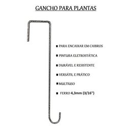 Gancho Caibro 1 Metro para Pendurar Plantas - 3