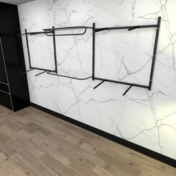 Arara de Roupas para Loja Quarto Closet 18 Peças Regulável 300x100 Cm Cor Preto Kit Clst1b385 - 2
