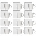 Ver imagem 1 de Conjunto 12 Xícaras Café Chá Porcelana Branca 185ml Píres Quadrado Americana Germer