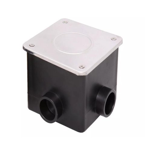 Caixa de Passagem Quadrada Regulagem Tampa Inox - Brustec