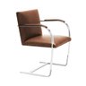 Cadeira Brno Couro Natural Marrom Barra Chata Cromada - 2