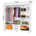 Ver imagem 4 de Guarda-roupa Solteiro Aurora 6 Portas 2 Gavetas 22116 Branco - Carioca Móveis