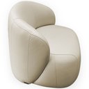 Ver imagem 6 de Poltrona Giratória Orgânica para Sala Living Heidy L06 Couro Off White - Lyam Decor