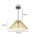 Ver imagem 2 de Pendente Sisal 05 Cone 19 Cm P/ E27 St2987