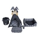 Ver imagem 1 de Kit Caminha M Grey Toca Cesto Organizador Cama Colchão Pet Cabana Pet Cinza Escuro