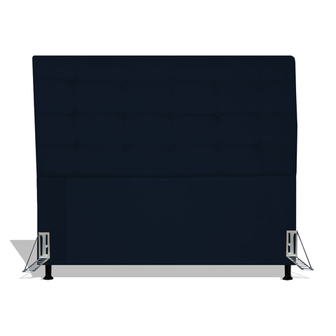 Cabeceira Estofada Rubi 195 cm Para Cama Box Quarto King Size MV Estofados Suede Azul Marinho