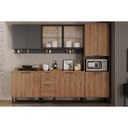 Ver imagem 4 de Gabinete de Cozinha Modulado Balcão Alpha 2507 2 Portas com Tampo 80cm Freijó