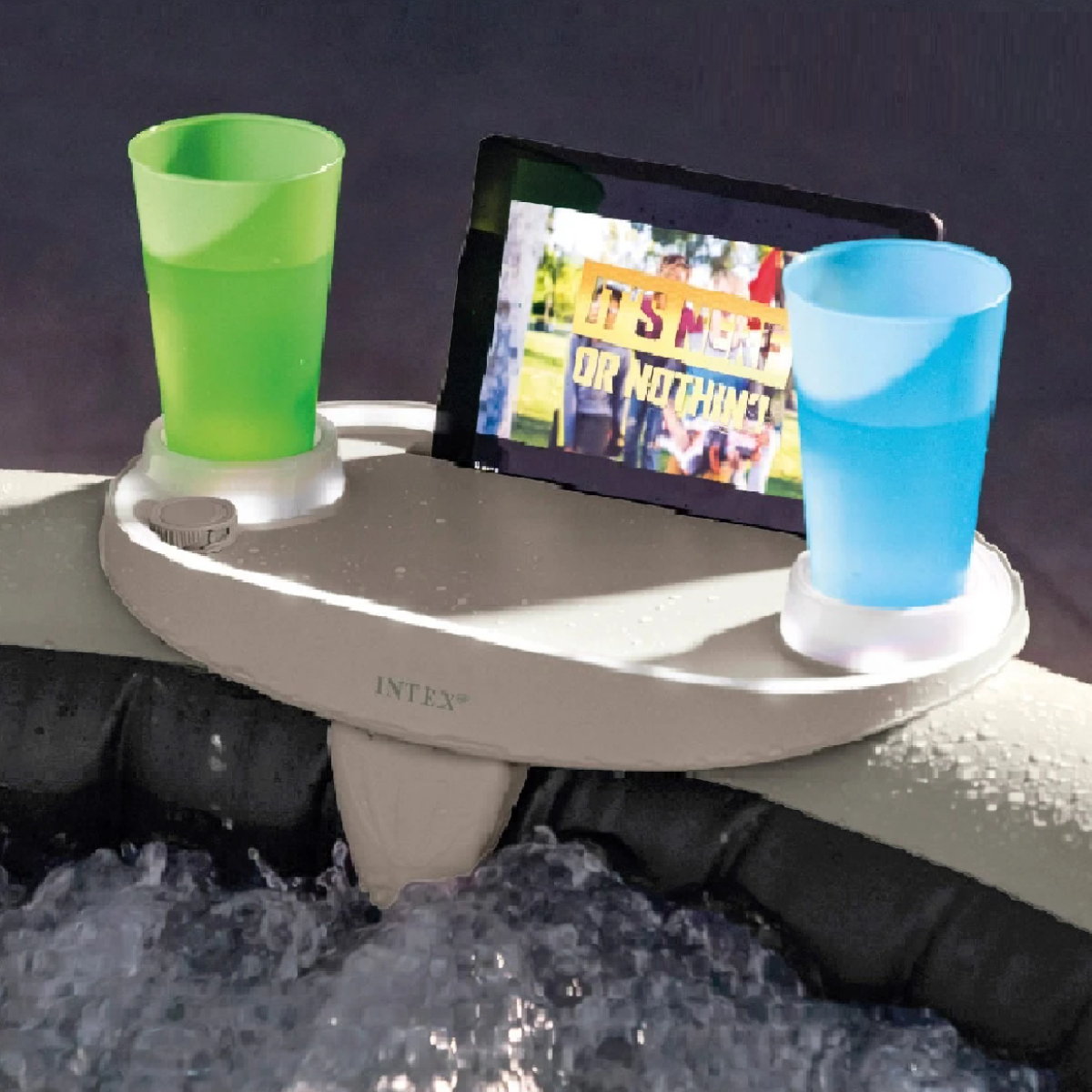 2 Kits Encosto Cabeça +suporte Led Porta-copo Intex Pure Spa - 5