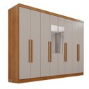 Ver imagem 3 de Guarda-Roupa Casal com Espelho 8 Portas 4 Gavetas França Espresso Móveis Off White/Cinamomo