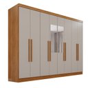 Ver imagem 3 de Guarda-Roupa Casal com Espelho 8 Portas 4 Gavetas França Espresso Móveis Off White/Cinamomo