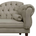 Ver imagem 2 de Recamier Divã Juliana 160cm com Strass - Esquerda Suede: Bege