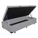 Ver imagem 2 de Box Baú Solteiro Suede Cinza - 39x78x188
