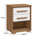 Ver imagem 5 de Mesa de Cabeceira 2 Gavetas Angra Rimo Branco/carvalho