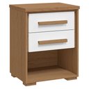 Ver imagem 1 de Mesa de Cabeceira 2 Gavetas Angra Rimo Branco/carvalho