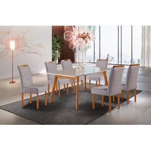 Mesa de Jantar Slim 1,60x0,90 C/06 Cadeiras Amsterdam Mundial