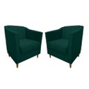 Ver imagem 1 de Kit 02 Poltronas Titânio Suede Verde