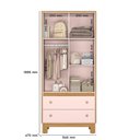 Ver imagem 5 de Quarto Infantil Flora Guarda Roupa 2 Portas, Comoda 4 Gavetas, Berço Rosa Acetinado