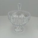 Ver imagem 4 de Potiche Decorativo de Cristal Transparente 30x22x22cm Tampa Enfeite Sala Mesa