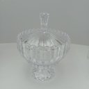 Ver imagem 5 de Potiche Decorativo de Cristal Transparente 30x22x22cm Tampa Enfeite Sala Mesa