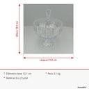 Ver imagem 2 de Potiche Decorativo de Cristal Transparente 30x22x22cm Tampa Enfeite Sala Mesa