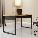 Ver imagem 4 de Mesa P/ Escritório 135X68cm Em Mdf F20 Freijó/Preto Pradel