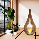 Ver imagem 2 de Abajur Grande de Chão CAPADÓCIA MDF Luminária -:MDF CRU/Kit com 2 - 90x40cm e 75x40cm