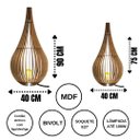 Ver imagem 6 de Abajur Grande de Chão CAPADÓCIA MDF Luminária -:MDF CRU/Kit com 2 - 90x40cm e 75x40cm