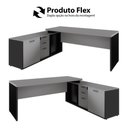 Ver imagem 6 de Mesa Escritório 1,70m Armário 1 Cx de Tomadas Pés Painel F5