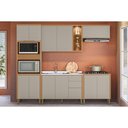 Ver imagem 1 de Cozinha Completa Allure 5 Peças (2aéreos+2balcões+1torrequente) Cp13 Jequitiba/gris Fosco - Linea
