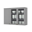 Ver imagem 3 de Armário Aéreo 120cm 3 Portas com 2 de Vidro Henn Nova York Cinza HP