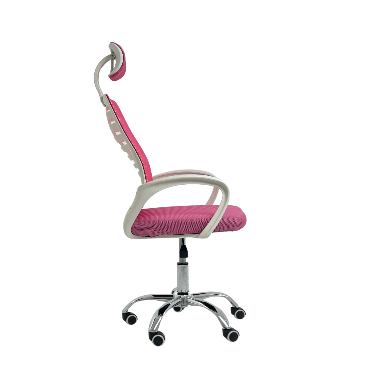 Cadeira Escritório Diretor Tela Mesh com Encosto de Cabeça - Rosa - 3