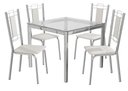 Ver imagem 2 de Conjunto Sala de Jantar Mesa com 4 Cadeiras Estofadas Cromado 051 Kappesberg Crome Cromado/tecido Si