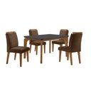 Ver imagem 2 de Conjunto Sala de Jantar Mesa Liz 120cm Mdf Canto Copo e 4 Cadeiras Athenas Moderna