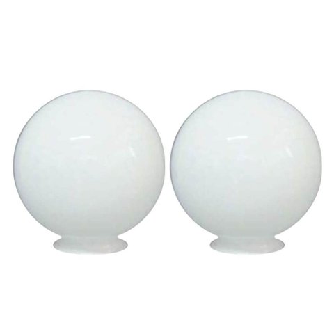 Kit 2 Globos para Poste Iluminação Externa 30cm Leitoso Decorativo Pvc Global Dital