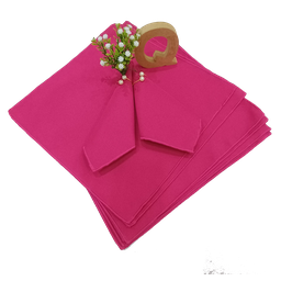 12 Guardanapos Pink Em Tecido Oxford 35x35 - 1