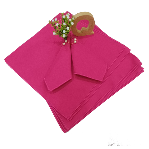 12 Guardanapos Pink Em Tecido Oxford 35x35