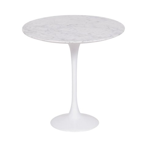 Mesa Saarinen Lateral Carrara 51cm - Base Branca