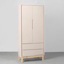 Ver imagem 1 de Guarda-Roupa Theo 2 Portas com Pés Square Natural – Areia Abra Casa