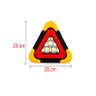 Triângulo Refletor Luminária Recarregável Super LED Luminoso Sinalização Carro Pilha AA - 3