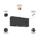 Ver imagem 3 de Armário de Cozinha Aéreo 120cm Pérola Z34 Preto - Mpozenato