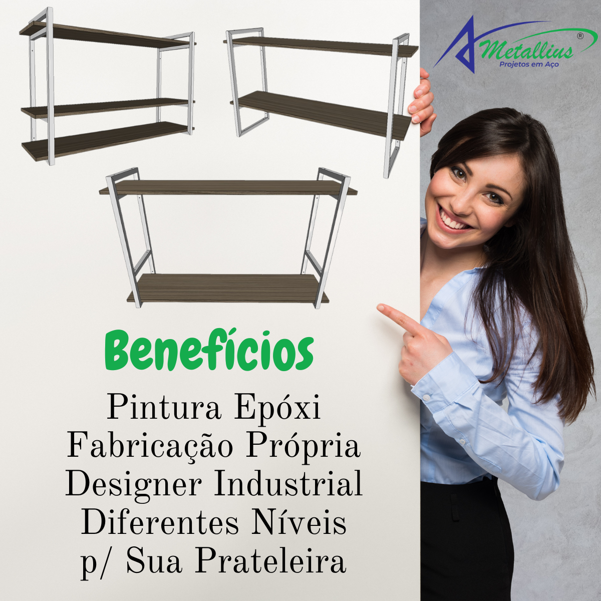 Suporte Estilo Industrial P/ Prateleira Parede Branco 4pçs - 5