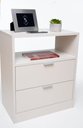 Ver imagem 3 de Mesa De Cabeceira OFF WHITE 60cm x 30cm de comprimento com 2 Gavetas com fundo enviamos montado
