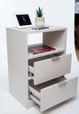Ver imagem 4 de Mesa De Cabeceira OFF WHITE 60cm x 30cm de comprimento com 2 Gavetas com fundo enviamos montado